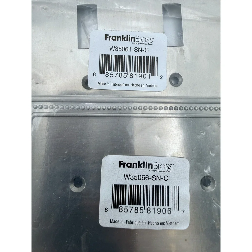 Franklin Brass Wall Plates Set 4 Satin Nickel Beaded 2-Gang 3-Gang Toggle NOS‎